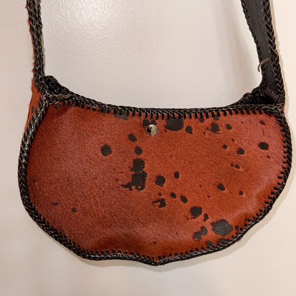 NEW Handmade Dyed Cowhide Leather Cossbody Purse Steer Cow Western Texas Univ - Picture 5 of 14